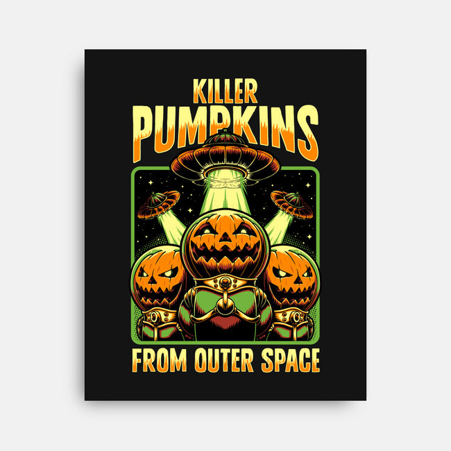 Halloween Pumpkin Space Movie-None-Stretched-Canvas-Studio Mootant