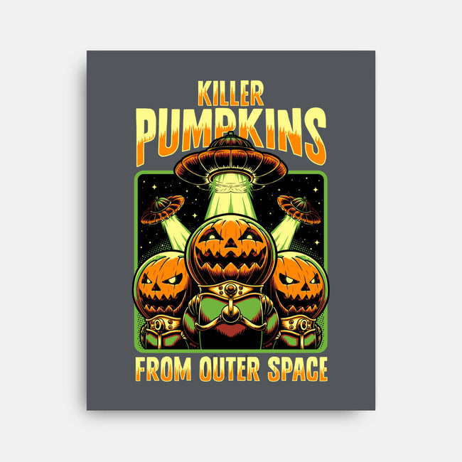 Halloween Pumpkin Space Movie-None-Stretched-Canvas-Studio Mootant