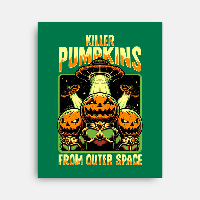 Halloween Pumpkin Space Movie-None-Stretched-Canvas-Studio Mootant
