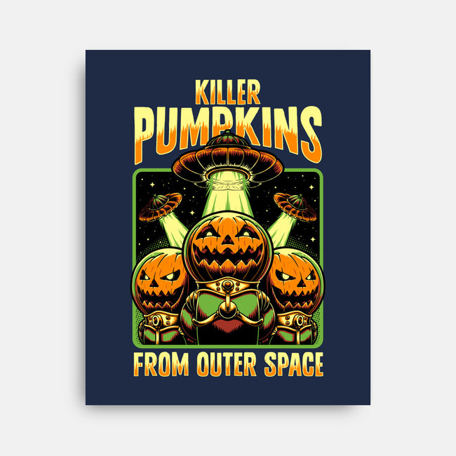 Halloween Pumpkin Space Movie-None-Stretched-Canvas-Studio Mootant