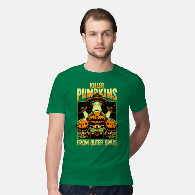Halloween Pumpkin Space Movie-Mens-Premium-Tee-Studio Mootant