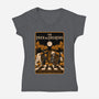 Halloween Album Cover-Womens-V-Neck-Tee-Studio Mootant