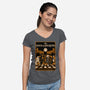 Halloween Album Cover-Womens-V-Neck-Tee-Studio Mootant