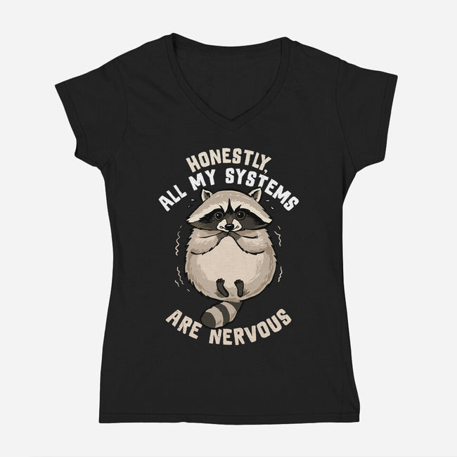All Systems Are Nervous-Womens-V-Neck-Tee-GoshWow