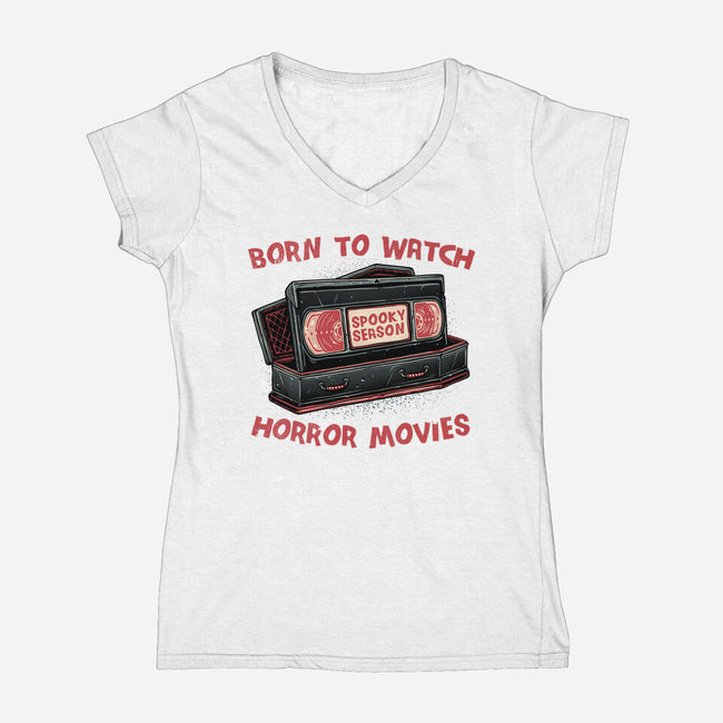 Spooky Season-Womens-V-Neck-Tee-glitchygorilla