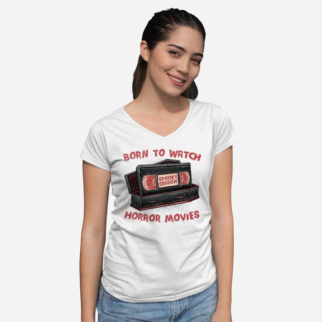 Spooky Season-Womens-V-Neck-Tee-glitchygorilla