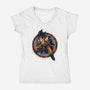 Rage Of The Saiyan-Womens-V-Neck-Tee-glitchygorilla
