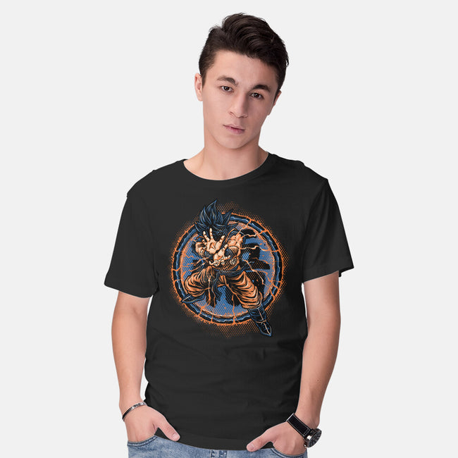 Rage Of The Saiyan-Mens-Basic-Tee-glitchygorilla