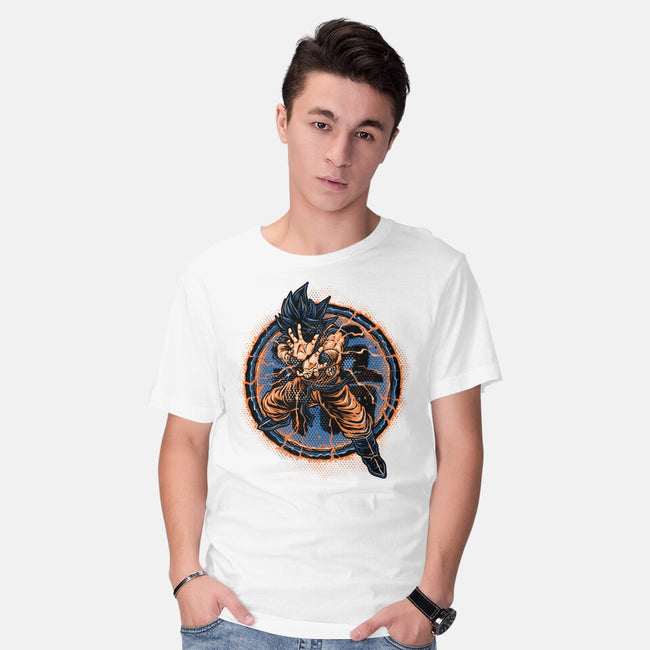 Rage Of The Saiyan-Mens-Basic-Tee-glitchygorilla