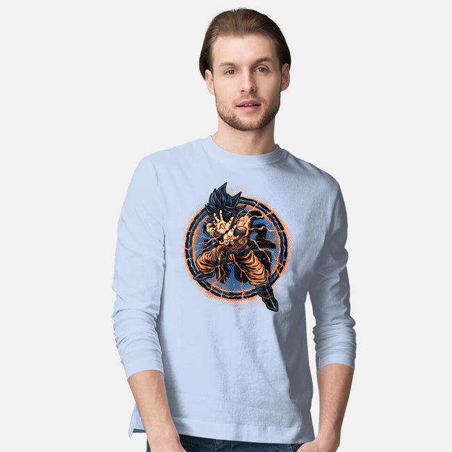 Rage Of The Saiyan-Mens-Long Sleeved-Tee-glitchygorilla