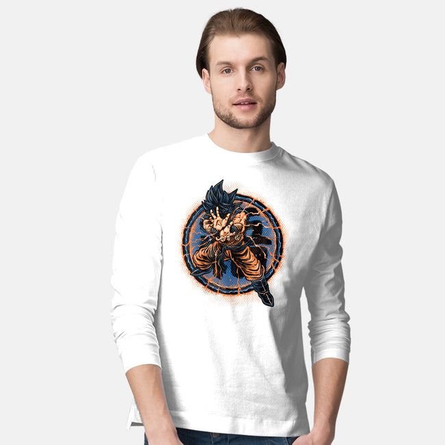 Rage Of The Saiyan-Mens-Long Sleeved-Tee-glitchygorilla