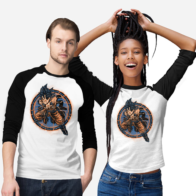 Rage Of The Saiyan-Unisex-Baseball-Tee-glitchygorilla