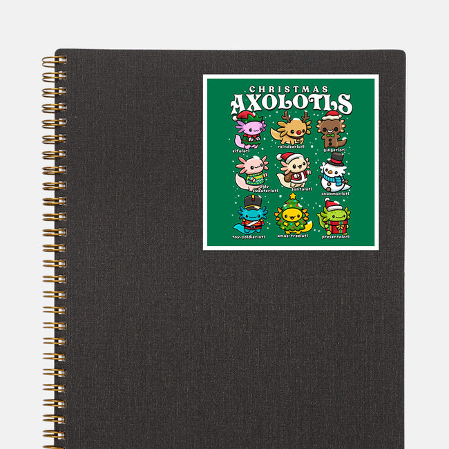 Christmas Axolotls-None-Glossy-Sticker-GoshWow