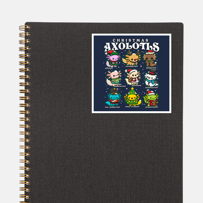 Christmas Axolotls-None-Glossy-Sticker-GoshWow