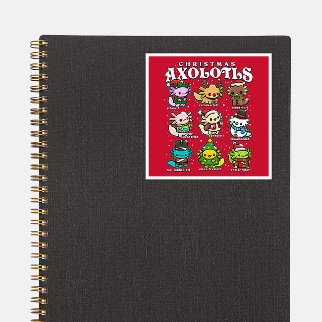 Christmas Axolotls-None-Glossy-Sticker-GoshWow