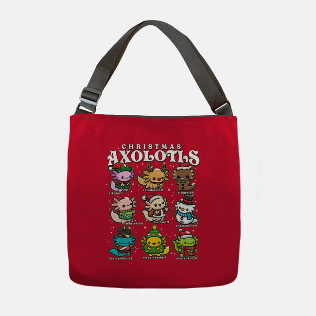 Christmas Axolotls-None-Adjustable Tote-Bag-GoshWow