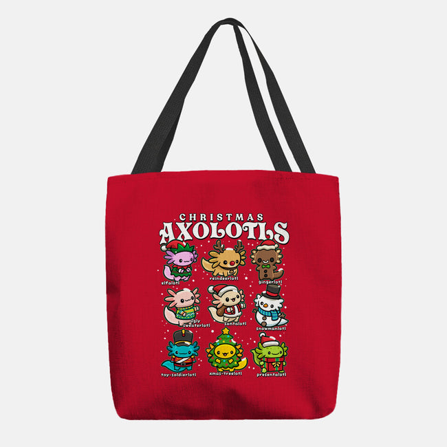 Christmas Axolotls-None-Basic Tote-Bag-GoshWow