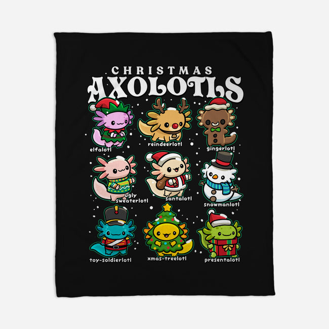 Christmas Axolotls-None-Fleece-Blanket-GoshWow