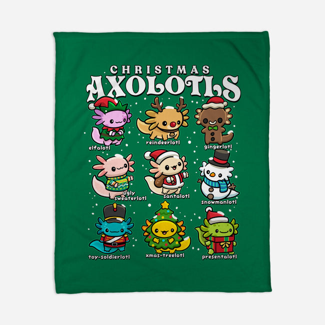 Christmas Axolotls-None-Fleece-Blanket-GoshWow