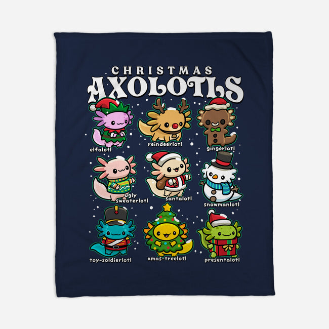 Christmas Axolotls-None-Fleece-Blanket-GoshWow
