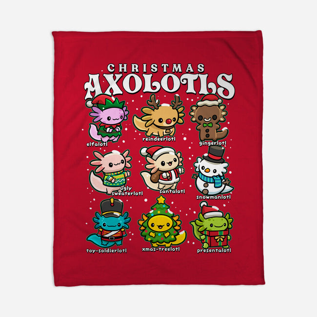 Christmas Axolotls-None-Fleece-Blanket-GoshWow