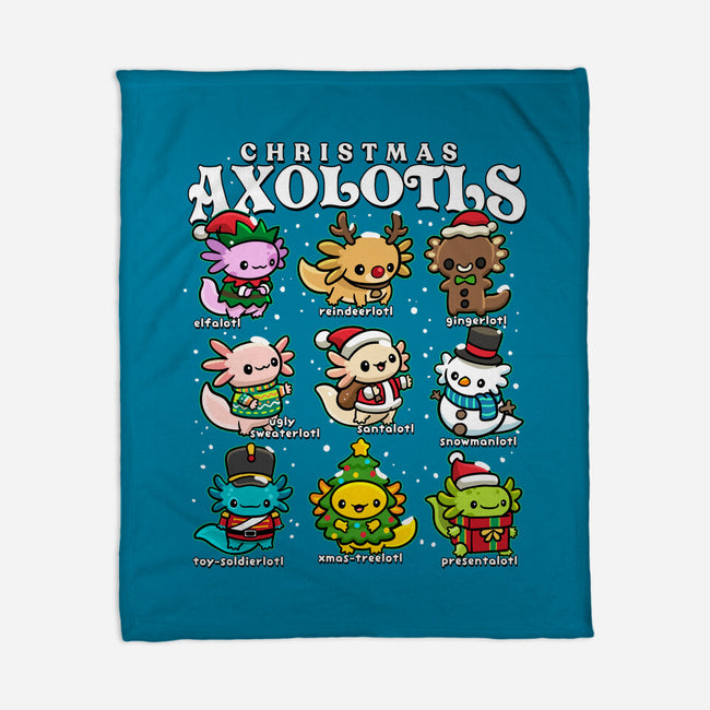 Christmas Axolotls-None-Fleece-Blanket-GoshWow