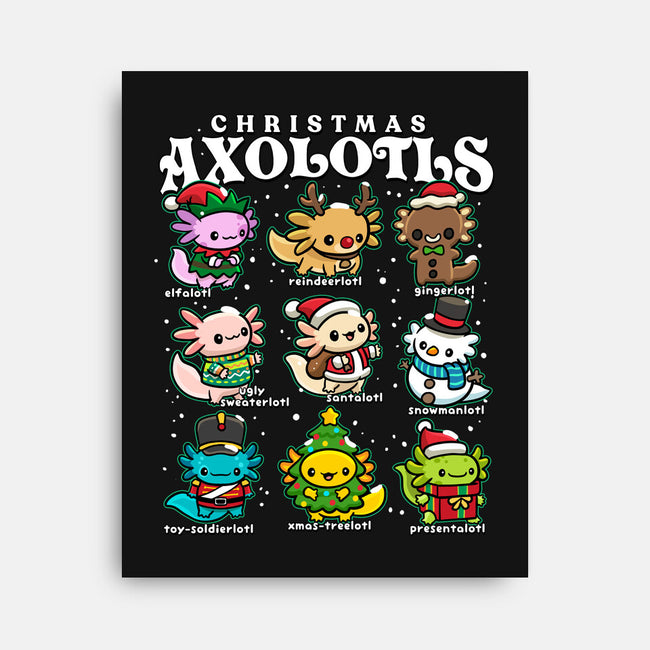 Christmas Axolotls-None-Stretched-Canvas-GoshWow