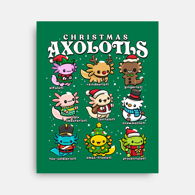 Christmas Axolotls-None-Stretched-Canvas-GoshWow