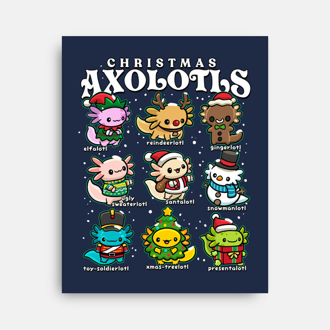 Christmas Axolotls-None-Stretched-Canvas-GoshWow