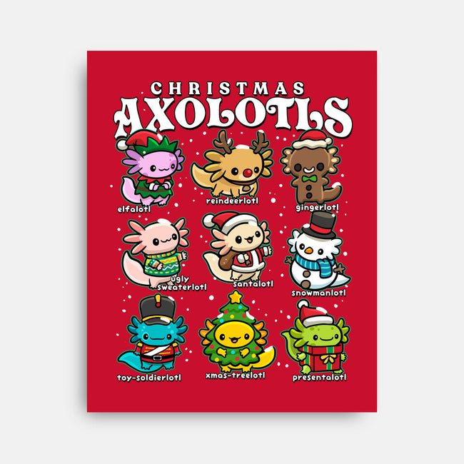Christmas Axolotls-None-Stretched-Canvas-GoshWow