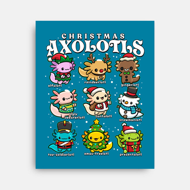 Christmas Axolotls-None-Stretched-Canvas-GoshWow