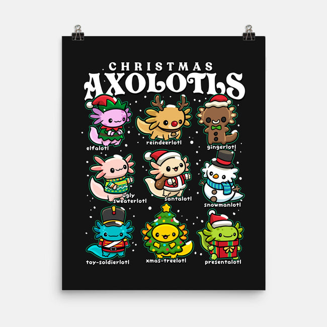 Christmas Axolotls-None-Matte-Poster-GoshWow
