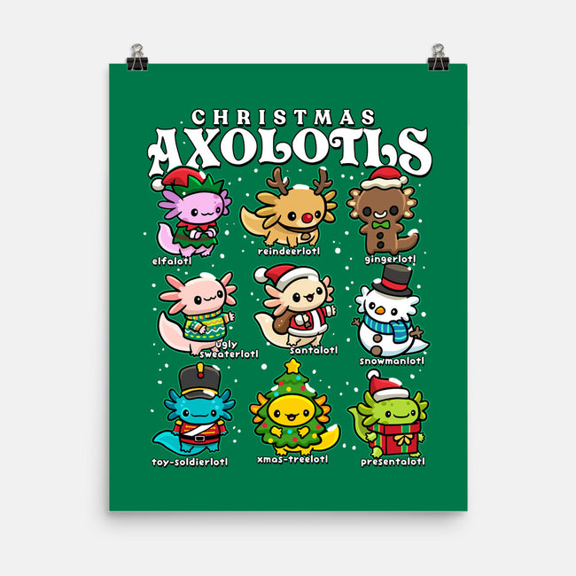 Christmas Axolotls-None-Matte-Poster-GoshWow