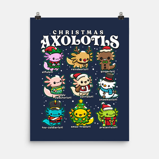 Christmas Axolotls-None-Matte-Poster-GoshWow