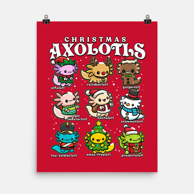 Christmas Axolotls-None-Matte-Poster-GoshWow