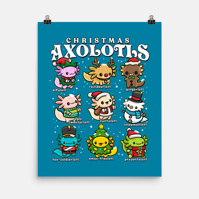 Christmas Axolotls-None-Matte-Poster-GoshWow