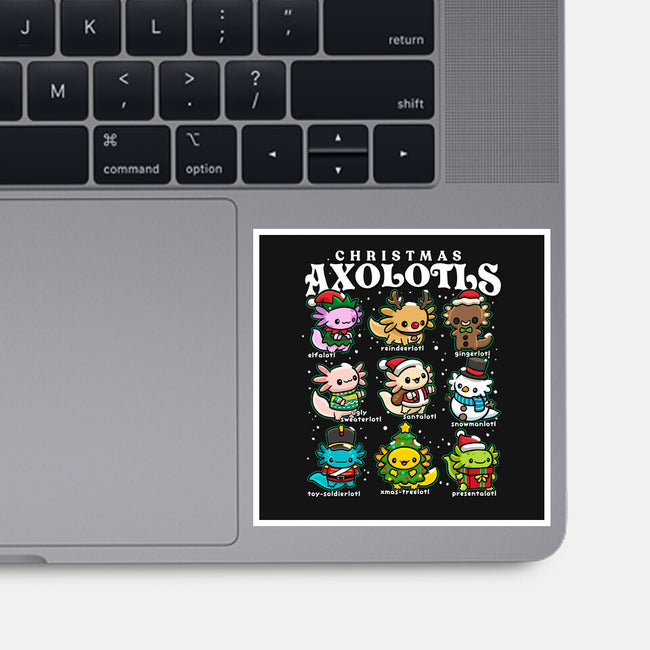 Christmas Axolotls-None-Glossy-Sticker-GoshWow