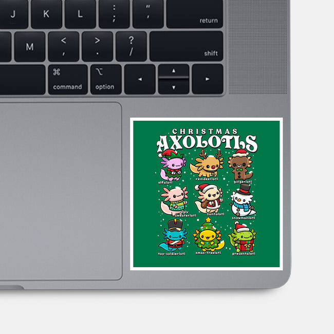 Christmas Axolotls-None-Glossy-Sticker-GoshWow