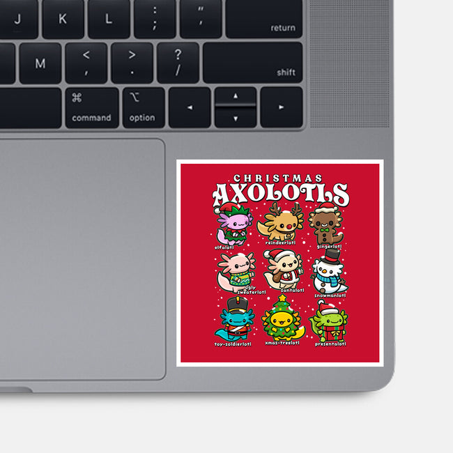 Christmas Axolotls-None-Glossy-Sticker-GoshWow