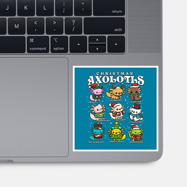 Christmas Axolotls-None-Glossy-Sticker-GoshWow
