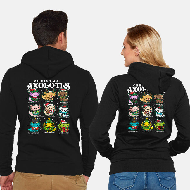 Christmas Axolotls-Unisex-Zip-Up-Sweatshirt-GoshWow
