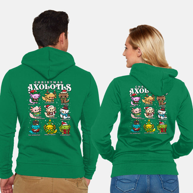 Christmas Axolotls-Unisex-Zip-Up-Sweatshirt-GoshWow
