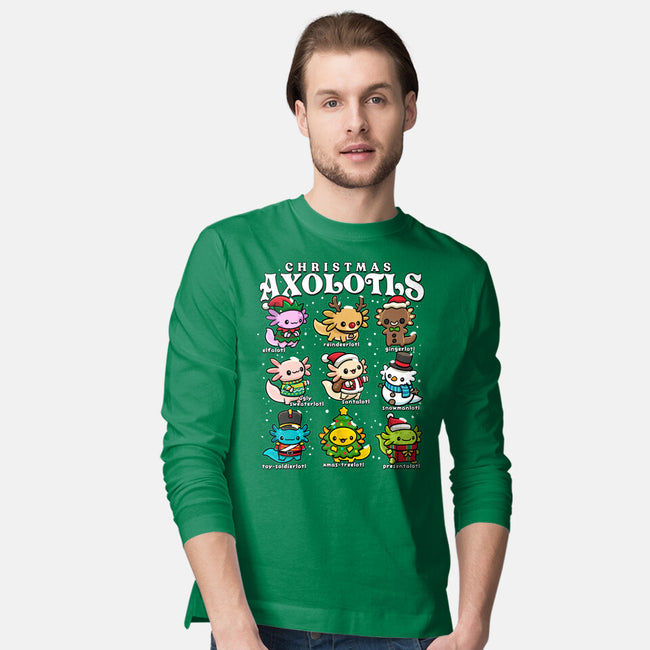 Christmas Axolotls-Mens-Long Sleeved-Tee-GoshWow