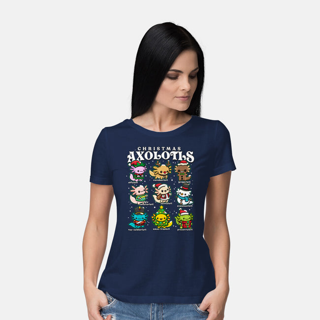 Christmas Axolotls-Womens-Basic-Tee-GoshWow