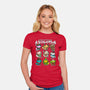 Christmas Axolotls-Womens-Fitted-Tee-GoshWow