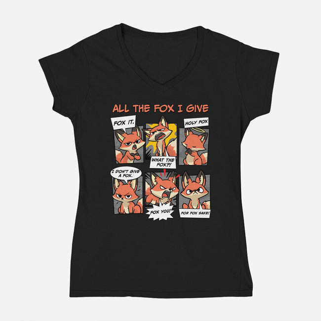 The Fox I Give-Womens-V-Neck-Tee-GoshWow