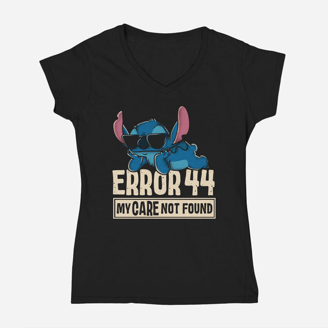 Care Not Found-Womens-V-Neck-Tee-turborat14