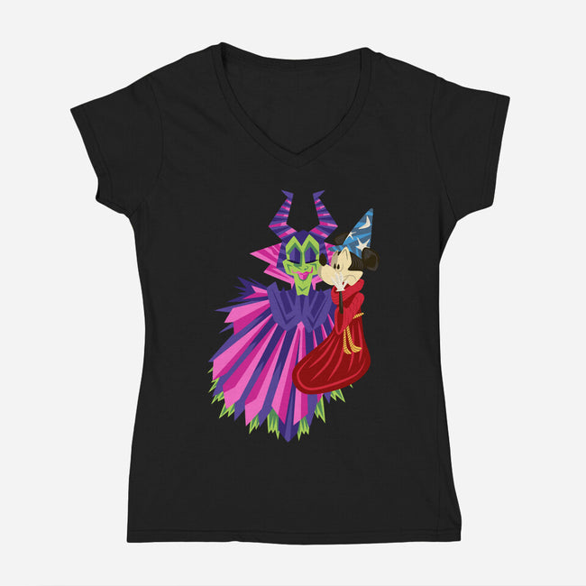 Some Imagination Huh-Womens-V-Neck-Tee-DrawnByBryan