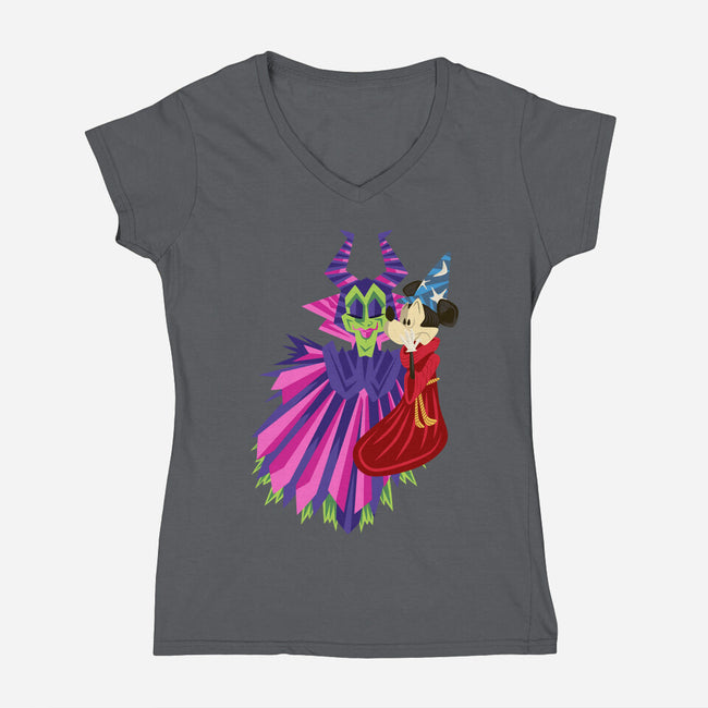 Some Imagination Huh-Womens-V-Neck-Tee-DrawnByBryan