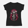 Dark Hornet Sunset-Womens-V-Neck-Tee-LM2KONE